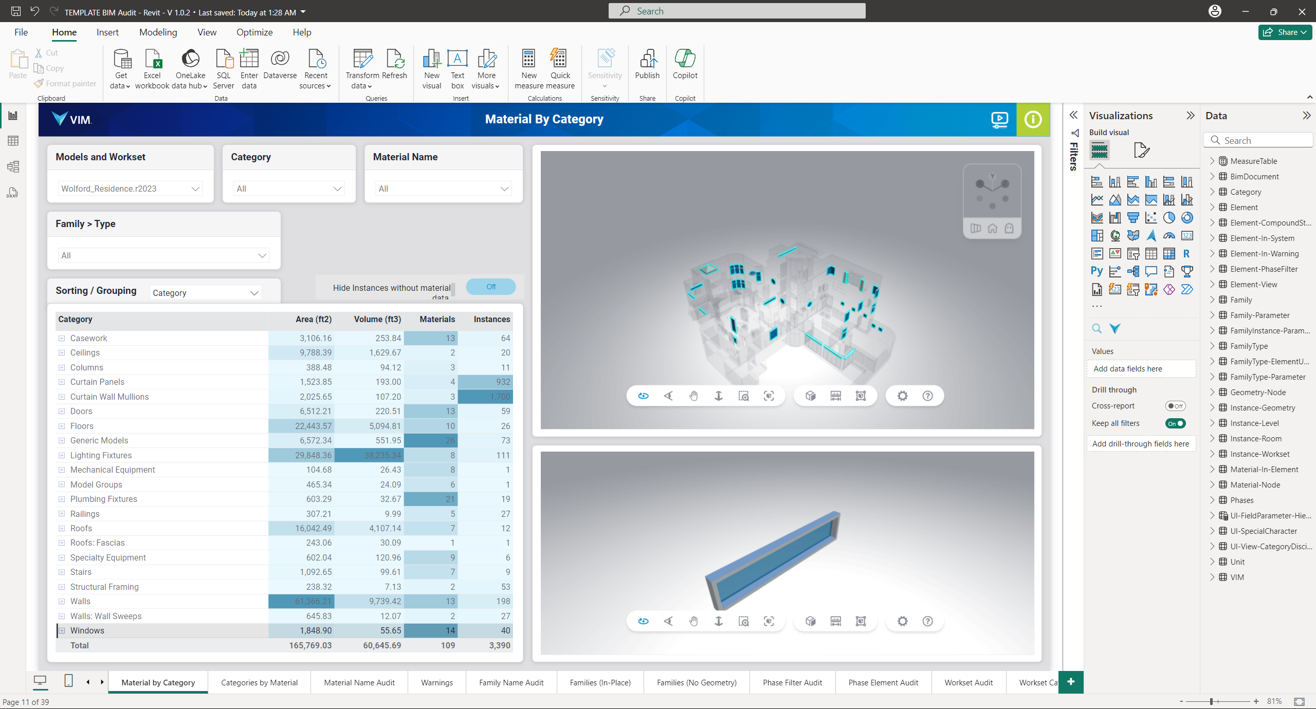 Power BI window